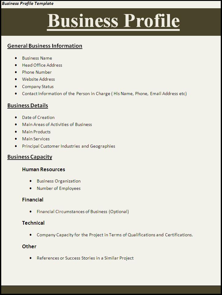 Business Profile Template