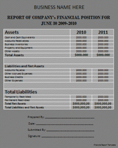 financial report template