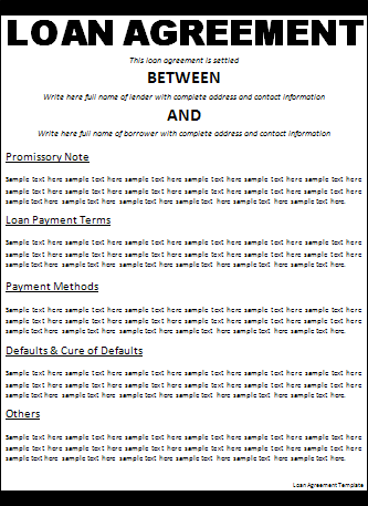 Loan Agreement Template Word Doc