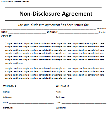 Non-Disclosure Template Word