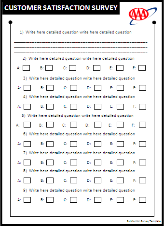 Satisfaction Survey Template | Professional Word Templates