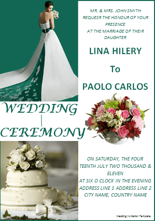 Click on downloading link to access each wedding invitation template Click on downloading link to access each wedding invitation template