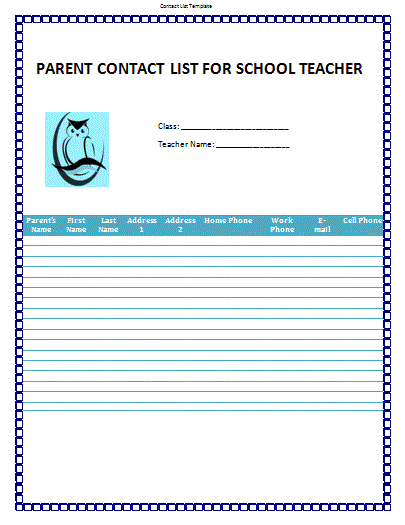 Contact List Template