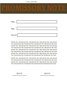 Promissory Note Template on Promissory Note Template