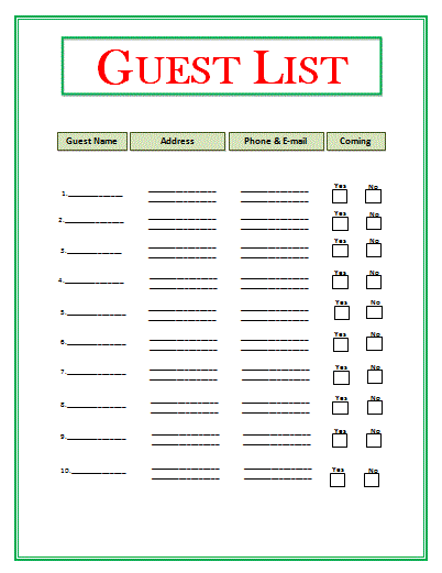Guest List Template Professional Word Templates guest-list-template-professional-word-templates