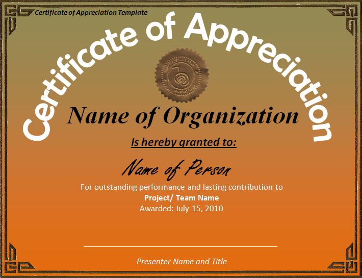 certificate of appreciation template professional word templates