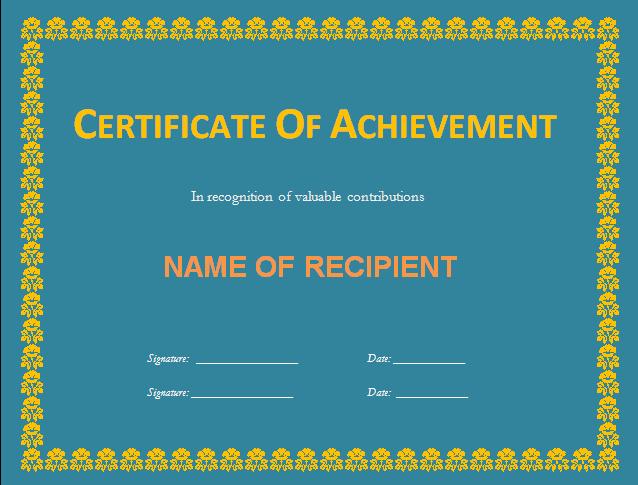 Certificate Of Achievement Templates Professional Word Templates certificate-of-achievement-templates-professional-word-templates