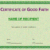 Certificate of Good Faith Template