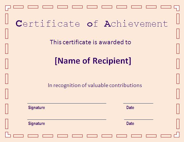 Certificate Of Achievement Templates Professional Word Templates red-word-certificate-of-achievement-template