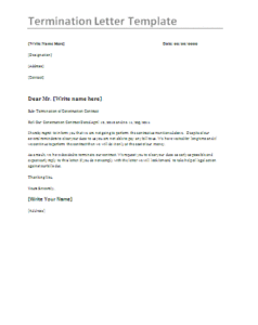 Termination-Letter Template
