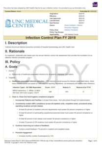 Annual Infection Control Plan Template