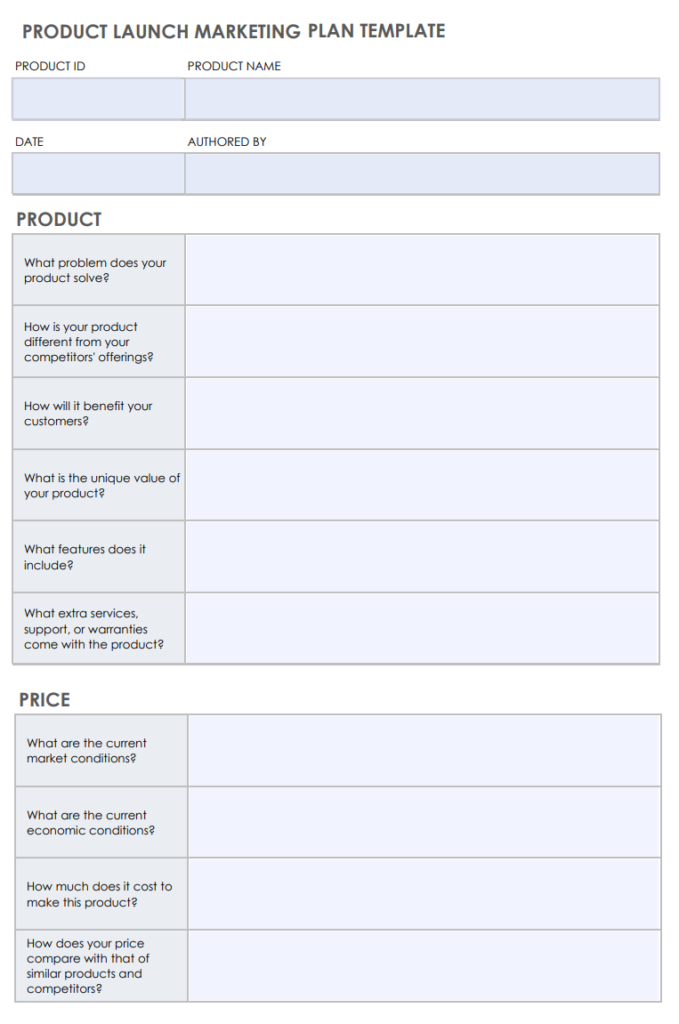 new product launch plan template