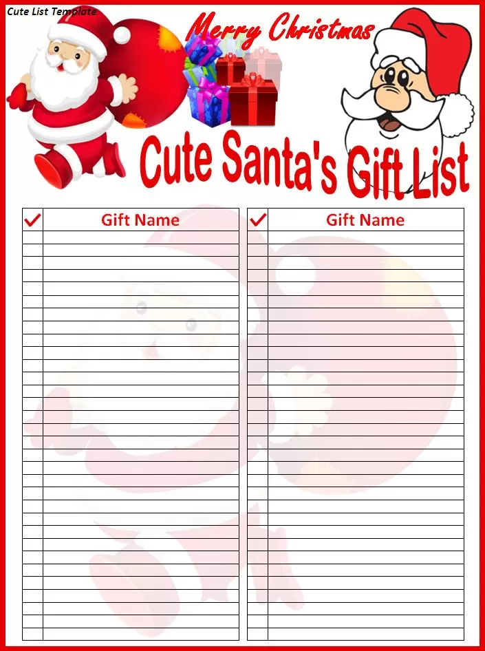 cute list template