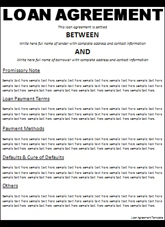 Loan agreement template