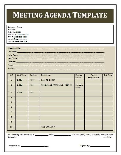 meeting agenda template