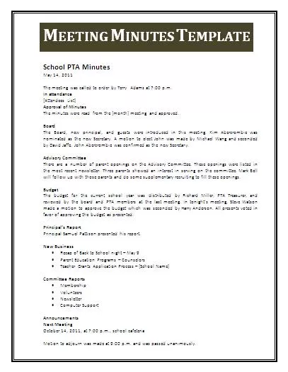 meeting minutes template