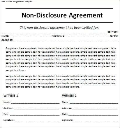 non-disclosure agreement template