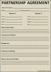 Partnership agreement template