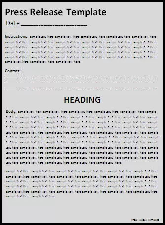 press release template