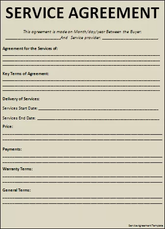 service agreement template