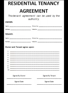 Tenancy agreement template
