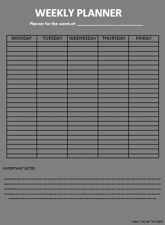 weekly planner template