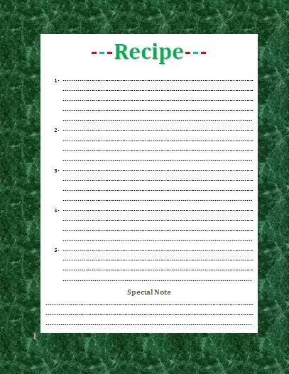 recipe card template