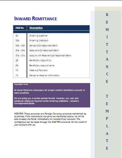 remittance template